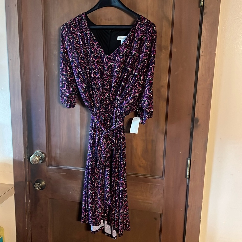 10 COLDWATER CREEK FLEUR DE LIS DRESS MEDIUM NWT